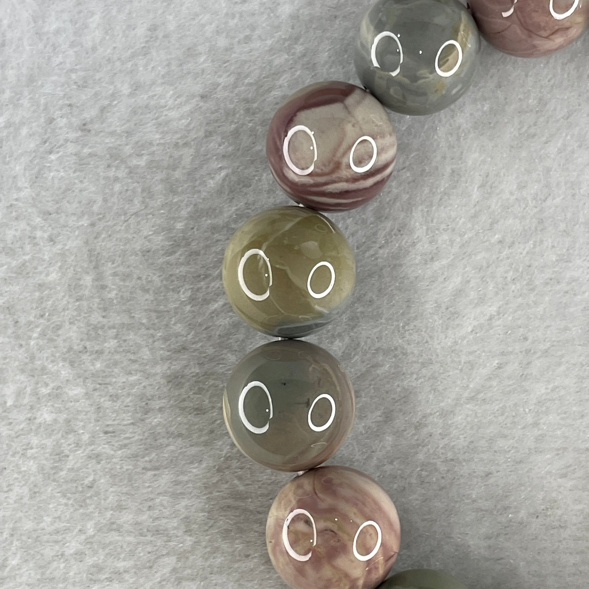 Certified Natural Alashan Agate Pastel Green Beads Bracelet 49.658g 17cm 13.3mm 16Beads - Huangs Jadeite and Jewelry Pte Ltd