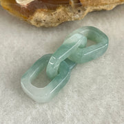Type A Blueish Green with Faint White Jadeite Rolo Link Chain for Setting 2.57g 14.7 by 10.2 by 2.9mm - Huangs Jadeite and Jewelry Pte Ltd
