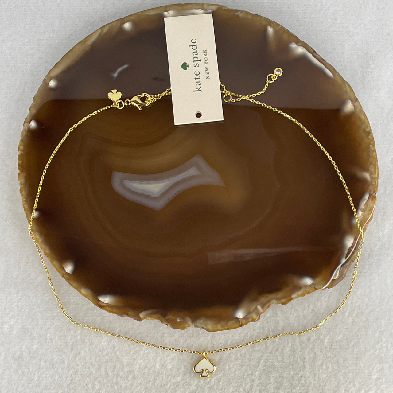 Kate Spade Gold Color Necklace | 42–48cm Adjustable Chain | Sleek Minimalist Contemporary Designer Everyday Layering Accent (3.52g 11.9x10.2x1.9mm)