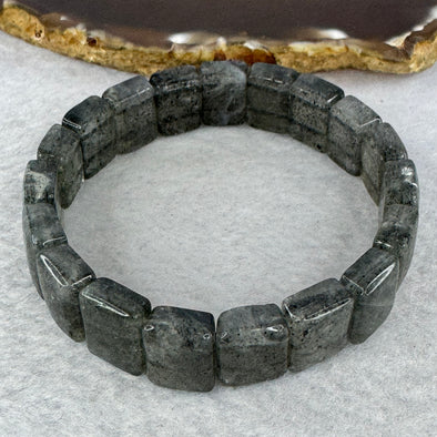 Natural Black Super 7 Crystal Bracelet 黑超七手链 34.49g 17cm 14.3 by 10.5 by 5.9mm 19 pcs - Huangs Jadeite and Jewelry Pte Ltd
