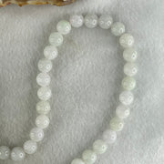 Type A Full Faint Lavender Jadeite Beads Necklace 65.30g 54cm 8.2mm 70 Beads - Huangs Jadeite and Jewelry Pte Ltd