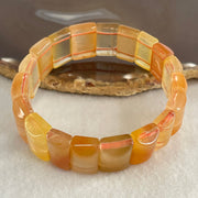 Good Grade Natural Orange Ferruginous Quartz Shou Pai Bracelet 53.55g 18cm 18.6 by 11.4mm 19 Pieces - Huangs Jadeite and Jewelry Pte Ltd