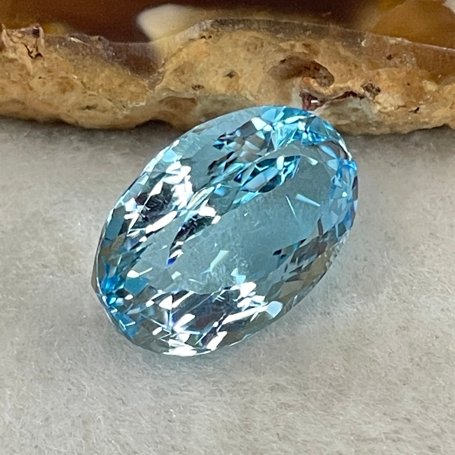 Natural Sky Blue Topaz Oval Shape 12.29ct 16.8 by 11.1 by 7.9mm - Huangs Jadeite and Jewelry Pte Ltd