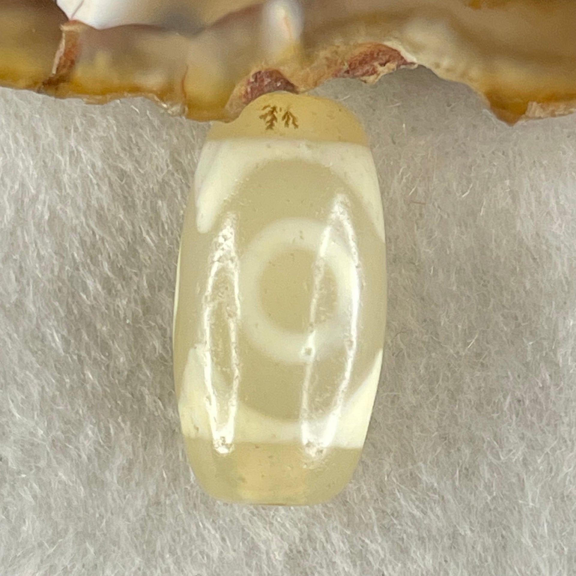 Natural Powerful Tibetan Old Oily Agate 3 Eyes Dzi Bead Heavenly Master (Tian Zhu) 三眼天诛 3.06g 19.6 by 10.2mm - Huangs Jadeite and Jewelry Pte Ltd