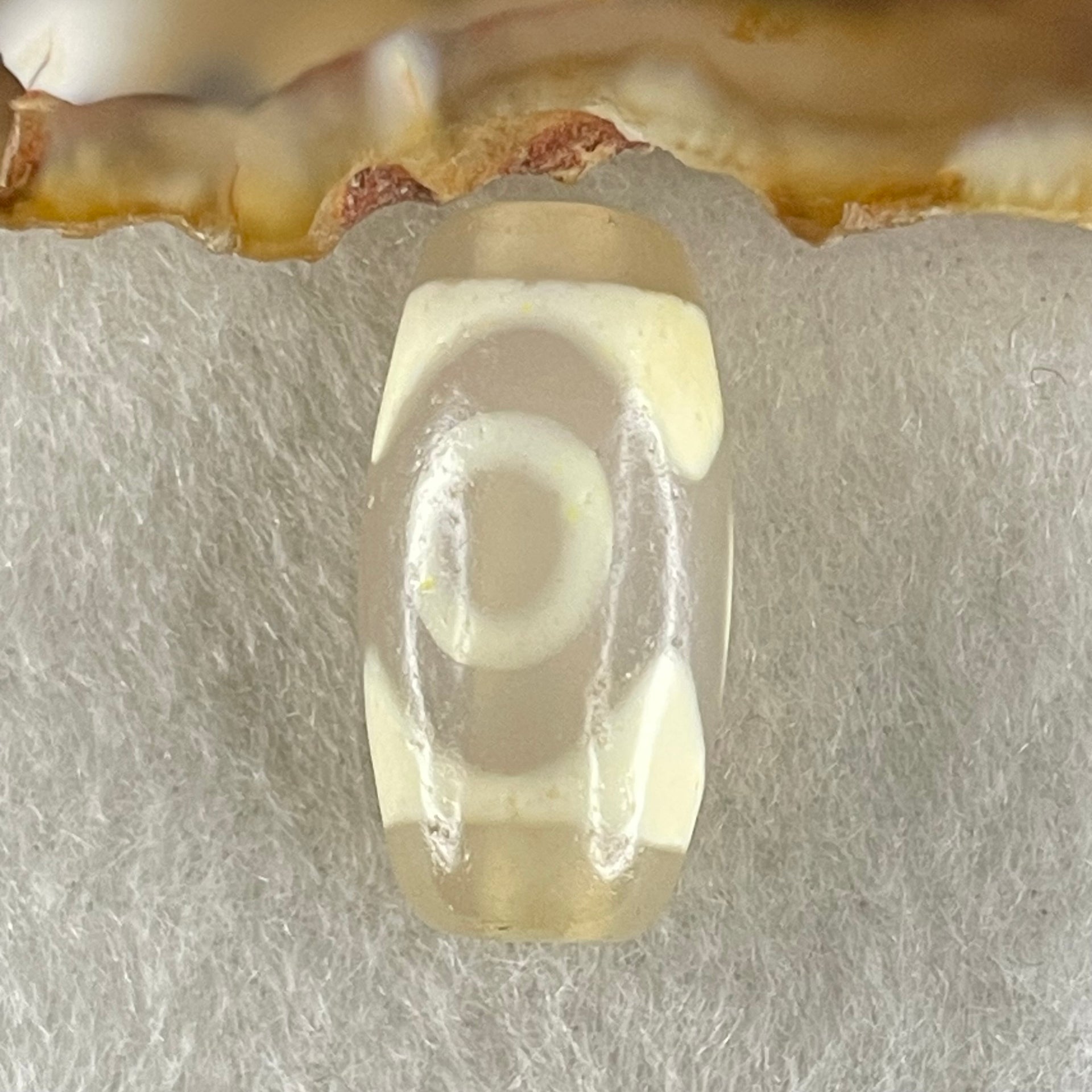 Natural Powerful Tibetan Old Oily Agate 3 Eyes Dzi Bead Heavenly Master (Tian Zhu) 三眼天诛 3.04g 20.0 by 10.2mm - Huangs Jadeite and Jewelry Pte Ltd