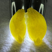 Grand Master Type A Yellow Jadeite Dragon Turtle Pair 54.05g 49.6 by 27.2 by 13.6mm - Huangs Jadeite and Jewelry Pte Ltd