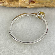 Type A Brown Cabochon Jadeite in S925 Sliver Ring (Adjustable Size) 0.87g 3.3 by 2.5mm - Huangs Jadeite and Jewelry Pte Ltd