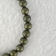 Natural Pyrite Beads Bracelet 天然黄铁矿手链 13.81g 15cm 6.6mm 28 Beads - Huangs Jadeite and Jewelry Pte Ltd