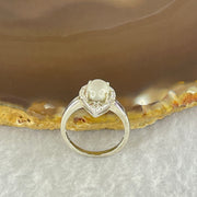 Natural Moonstone In S925 Sliver Ring 2.47g 8.0 by 5.8 by 4.2mm US 5.5 HK 12 - Huangs Jadeite and Jewelry Pte Ltd