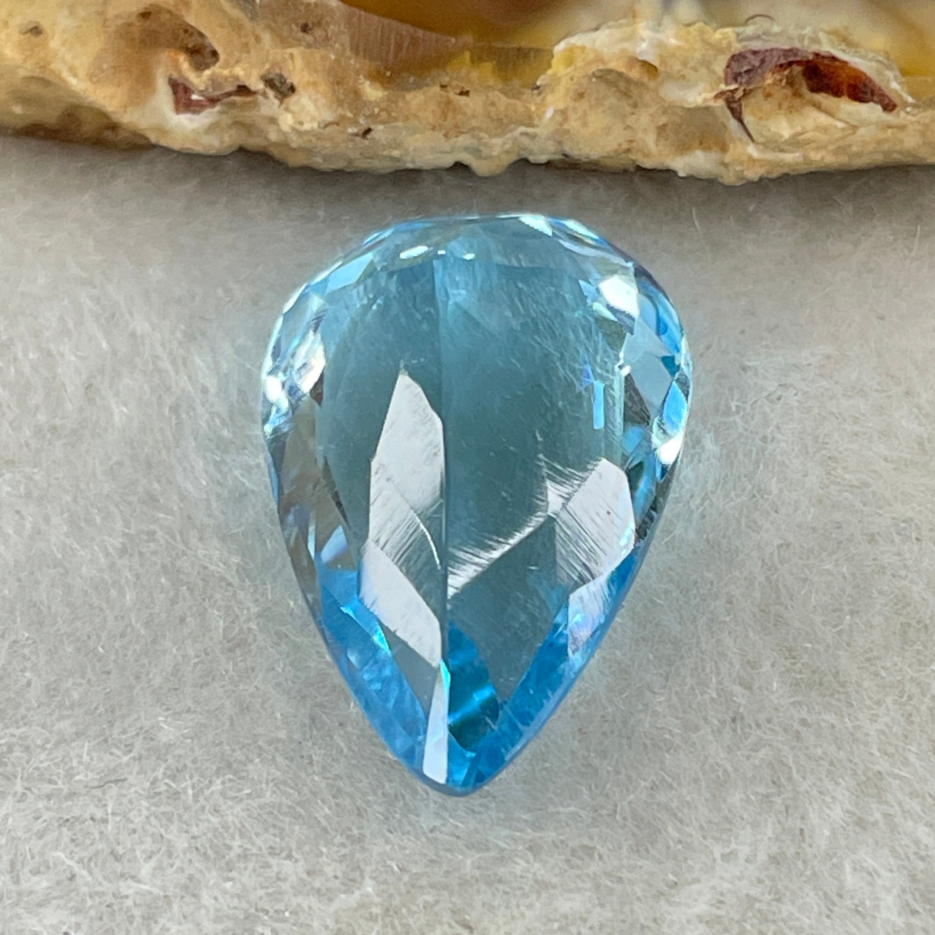 Natural Sky Blue Topaz Teardrop Shape 11.62ct 19.4 by 12.3 by 6.8mm - Huangs Jadeite and Jewelry Pte Ltd
