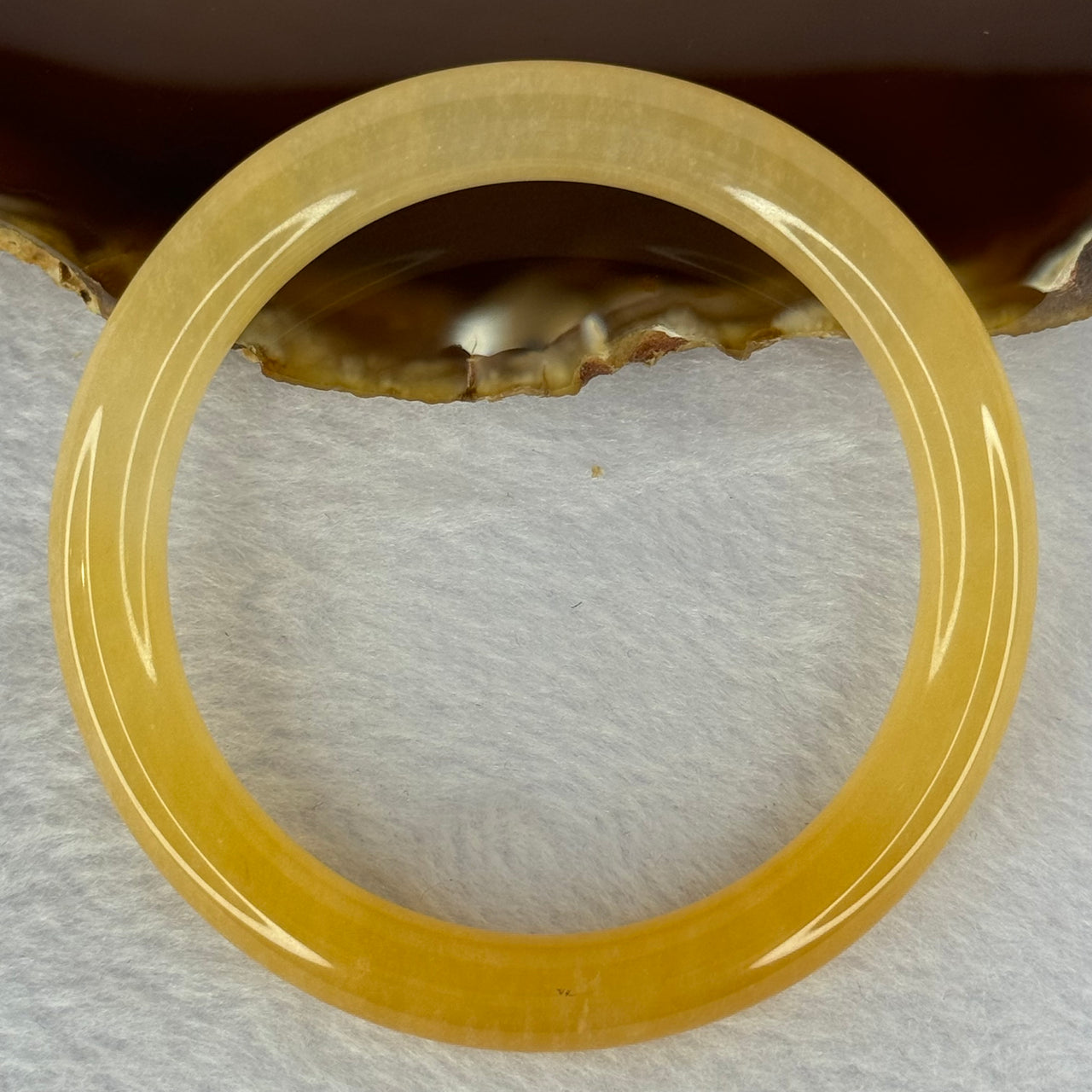 Transparent Orange to Yellow Quartzite Jade Bangle 天山玉手镯 Internal Diameter 57.3mm 38.10g 9.6 by 9.6mm - Huangs Jadeite and Jewelry Pte Ltd