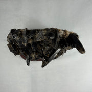 Natural Raw Smoky Quartz Rough Display in Wooden Stand 4,075.9g 180.0 by 127.0 by Height 310.0mm - Huangs Jadeite and Jewelry Pte Ltd