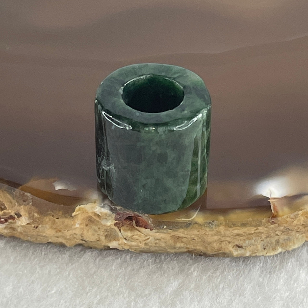 Natural Type A Old Mine Spicy Green Jadeite Lulutong Charm 4.77g 13.3 by 14.2mm (External Rough) - Huangs Jadeite and Jewelry Pte Ltd