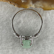 Natural Type A Green Jadeite Ring in S925 Sliver 2.44g 9.6 by 7.3 by 4.5mm US 6.7 Hk 14.8 - Huangs Jadeite and Jewelry Pte Ltd