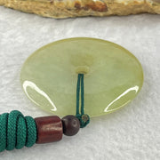 Type A Yellowish Green Jadeite Ping An Kou Donut Pendent 24.41g 43.0 by 7.1mm - Huangs Jadeite and Jewelry Pte Ltd