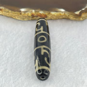 Natural Powerful Tibetan Old Oily Agate 3 Eyed Dharma Vajra Dzi Bead Heavenly Master (Tian Zhu) 三眼金刚杵天珠 13.78g 59.2 by 12.4mm - Huangs Jadeite and Jewelry Pte Ltd