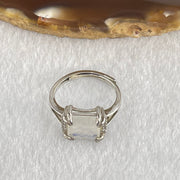 Natural Rainbow Moonstone in S925 Sliver Ring (Adjustable Ring) 2.68g 8.3 by 4.2mm - Huangs Jadeite and Jewelry Pte Ltd
