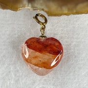 Natural Ferruginous Quartz Heart Shape Charm 1.88g 13.3 by 14.0 by 6.3mm - Huangs Jadeite and Jewelry Pte Ltd