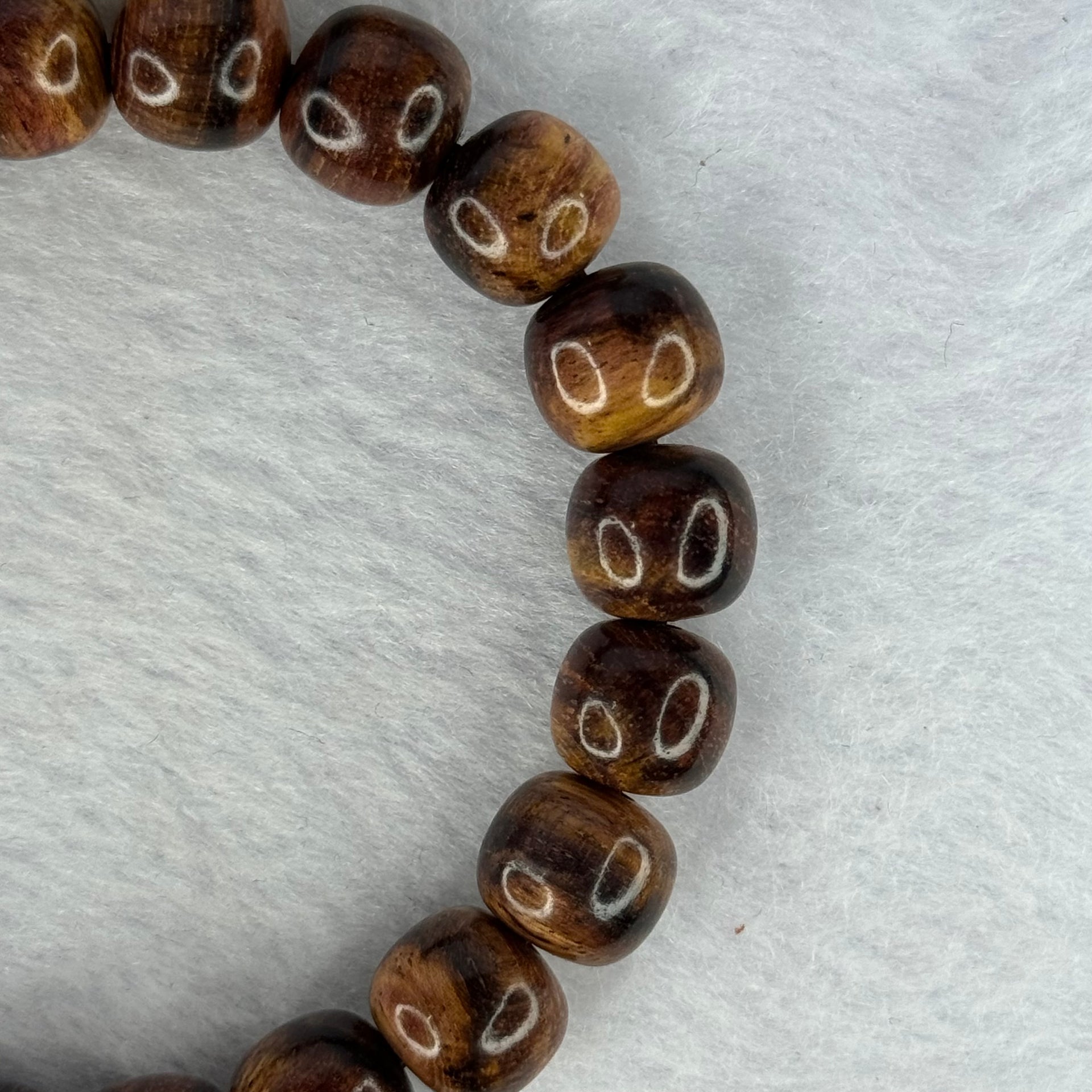 Natural Hainan Huang Huali Rosewood Beads Bracelet 天然海南黄花梨手链 11.55g 17cm 11.0mm 20 Beads - Huangs Jadeite and Jewelry Pte Ltd