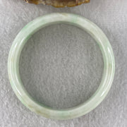 Natural Type Light Green with Apple Green Piao Hua Jadeite Bangle 43.07g Inner Diameter 55.3mm 13.0 by 6.4mm (Slight Internal Line) - Huangs Jadeite and Jewelry Pte Ltd