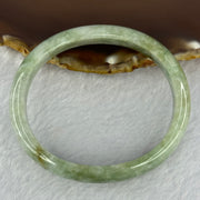 Type A Light with Apple Green Jadeite Bangle 33.24g Internal Diameter 54.3mm 11.5 by 6.4mm (Very Slight External Rough) - Huangs Jadeite and Jewelry Pte Ltd
