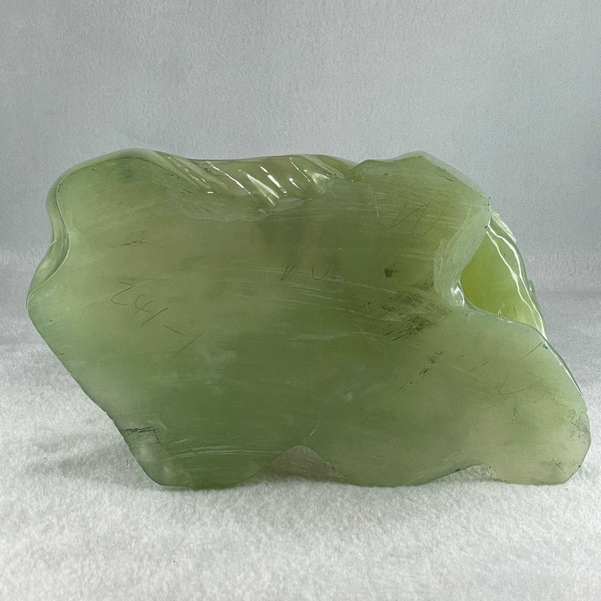 Natural Green Serpentine Double Victory Horses with Twin Birds on Treen and Pond with Wooden Stand Display 1,275.3g 240.0 by 210.0 by 160.0mm - Huangs Jadeite and Jewelry Pte Ltd