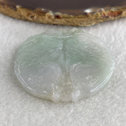 Natural Type A Light Lavender with Green Piao Hua Jadeite Double Fish Pendant 36.55g 52.1 by 6.3mm - Huangs Jadeite and Jewelry Pte Ltd
