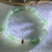 Type A Semi Icy Light Blueish Green Jadeite Beads Bracelet 19.02g 16cm 7.6 by 9.7mm 19 Beads - Huangs Jadeite and Jewelry Pte Ltd