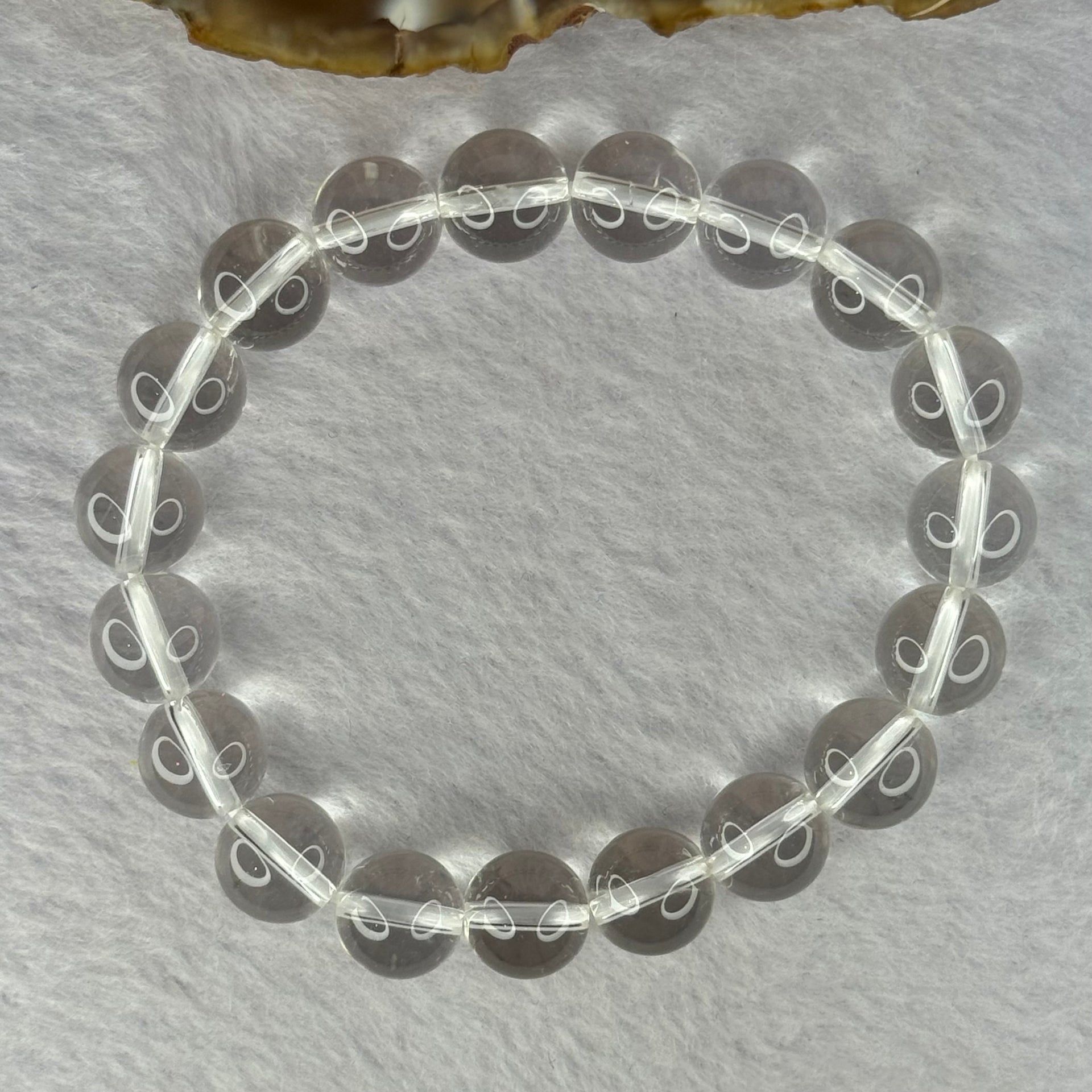 Natural Clear Quartz Bracelet 天然白水晶手链 30.81g 17cm 10.6mm 19 Beads - Huangs Jadeite and Jewelry Pte Ltd