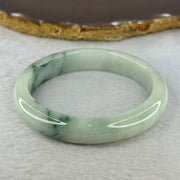 Type A Light Green with Green Piao Hua and Brown Spot Jadeite Bangle Internal Diameter 58.7mm 55.08g 12.4 by 8.5mm (Close to Perfect) - Huangs Jadeite and Jewelry Pte Ltd