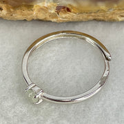 Type A Semi Icy Light Lavender Cabochon Jadeite in S925 Sliver Ring (Adjustable Size) 0.89g 3.1 by 2.0mm - Huangs Jadeite and Jewelry Pte Ltd