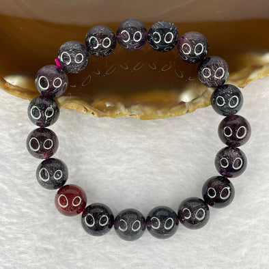 Very Very High End Natural Black Super 7 Crystal 19 Beads Bracelet 10.6mm 31.84g - Huangs Jadeite and Jewelry Pte Ltd