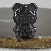 Black Obsidian Labubu Charm Display 15.67g 29.4 by 22.2 by 19.6mm - Huangs Jadeite and Jewelry Pte Ltd