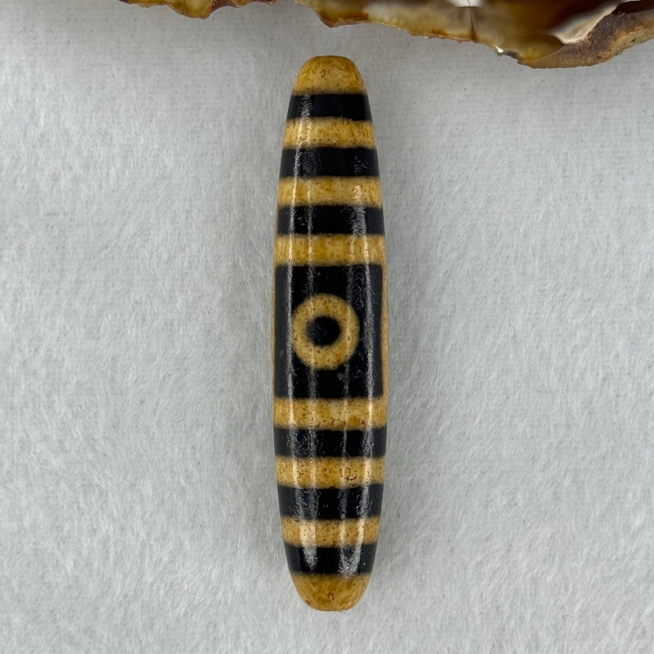 Natural Powerful Tibetan Old Oily Agate 2 Eyes Dzi Bead Heavenly Master (Tian Zhu) 二眼天诛 13.19g 58.5 by 12.6mm - Huangs Jadeite and Jewelry Pte Ltd