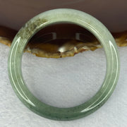 Type A Green with Light Green and Brown Jadeite Bangle 48.75g Internal Diameter 54.1mm 10.7 by 8.9mm (Very Slight Fine Line) - Huangs Jadeite and Jewelry Pte Ltd
