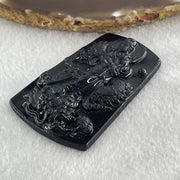 Type A Opaque to Partial Translucent Black Omphacite Jadeite Guan Yin on Dragon Pendant 29.57g 65.5 by 41.0 by 8.5mm - Huangs Jadeite and Jewelry Pte Ltd