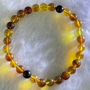 Natural Mixed Color Amber Beads Bracelet 3.66g 15cm 6.3mm 29 Beads - Huangs Jadeite and Jewelry Pte Ltd