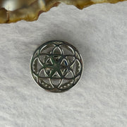 Natural Meteorite Powerful Energy Spinning Purple with Yellow Heart Charm in S925 Silver with Crystals For Necklace / Bracelet 2.85g 15.8 by 7.0mm - Huangs Jadeite and Jewelry Pte Ltd