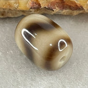 Natural Powerful Tibetan Old Oily Agate Tiger Tooth Daluo Dzi Bead Heavenly Master (Tian Zhu) 2.43g 13.7 by 10.6mm - Huangs Jadeite and Jewelry Pte Ltd