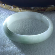 Natural Type A Faint Green Faint Lavender Jadeite Oval Bangle 33.20g Inner Diameter 54.9mm 11.7 by 6.3mm (Very Very Slight Internal Lines) - Huangs Jadeite and Jewelry Pte Ltd