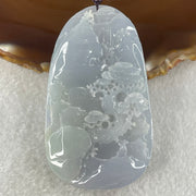 Grandmaster Type A Jelly Full Lavender Jadeite Shan Shui Scenic with Gui Ren Benefactor 85.31g 71.9 by 42.8 by 12.1mm - Huangs Jadeite and Jewelry Pte Ltd