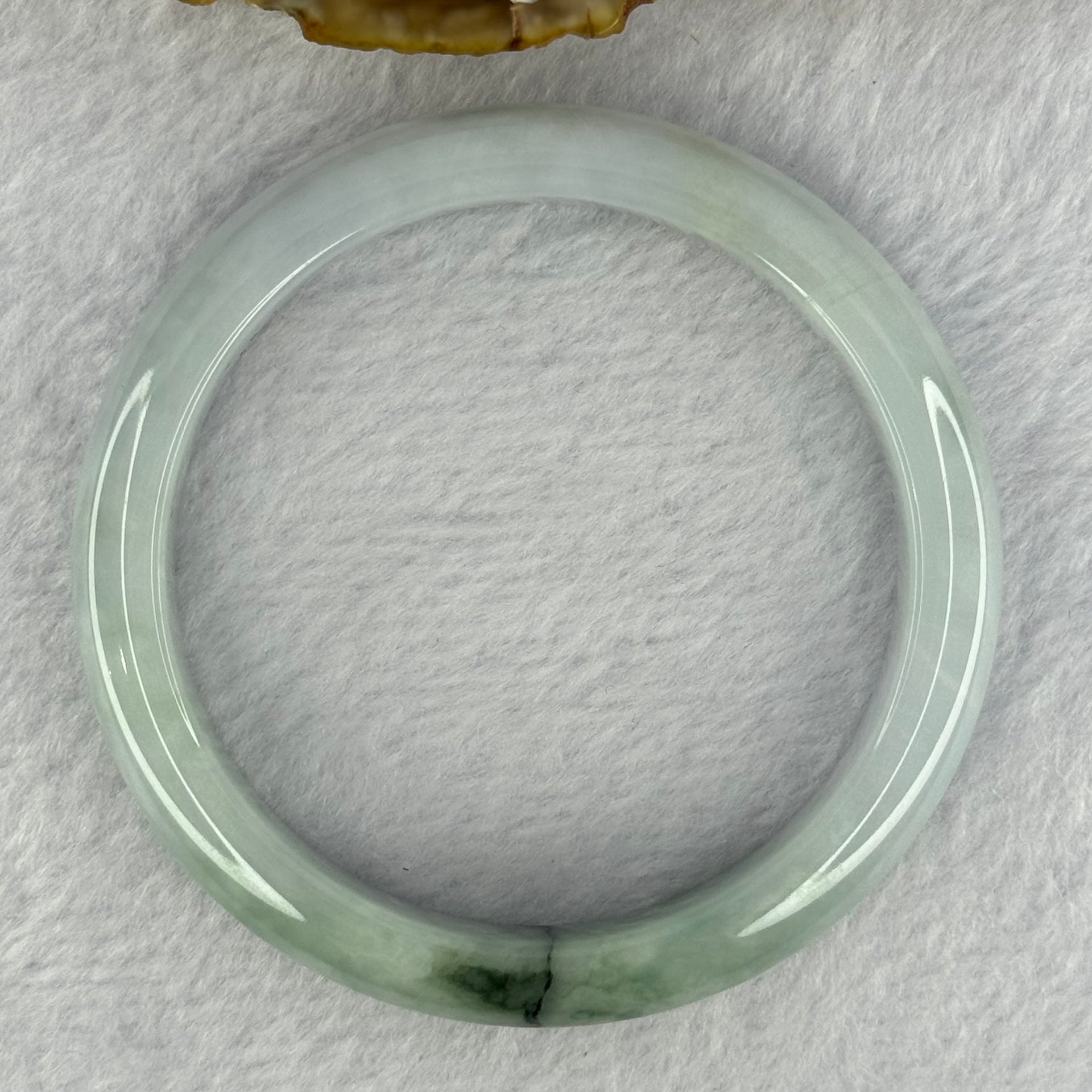 Type A Lavender with Light and Dark Green Patches Jadeite Bangle 48.57g Internal Diameter 58.2mm 11.1 by 8.0mm (Very Slight External Rough) - Huangs Jadeite and Jewelry Pte Ltd