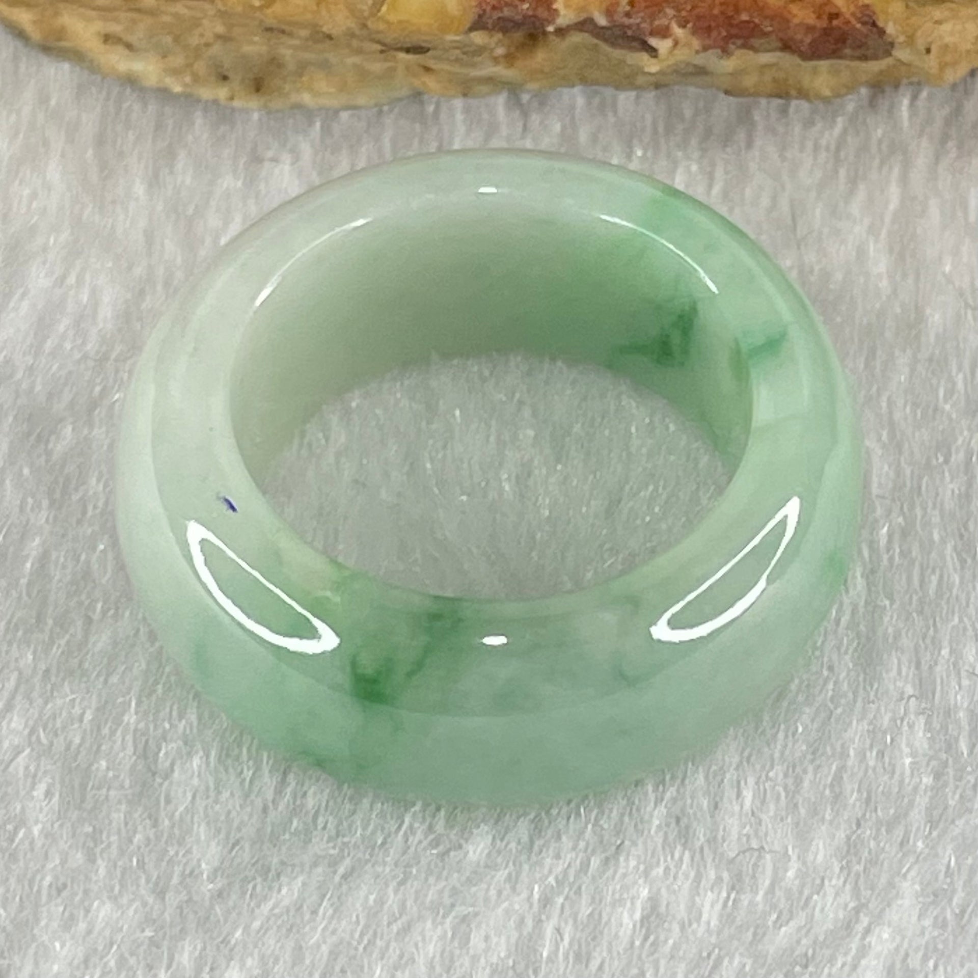 Type A Light Green Lavender with Green Patches Jadeite Ring 4.40g 7.7 by 3.7mm US4.3/HK 9 (Very Slight Internal Line) - Huangs Jadeite and Jewelry Pte Ltd