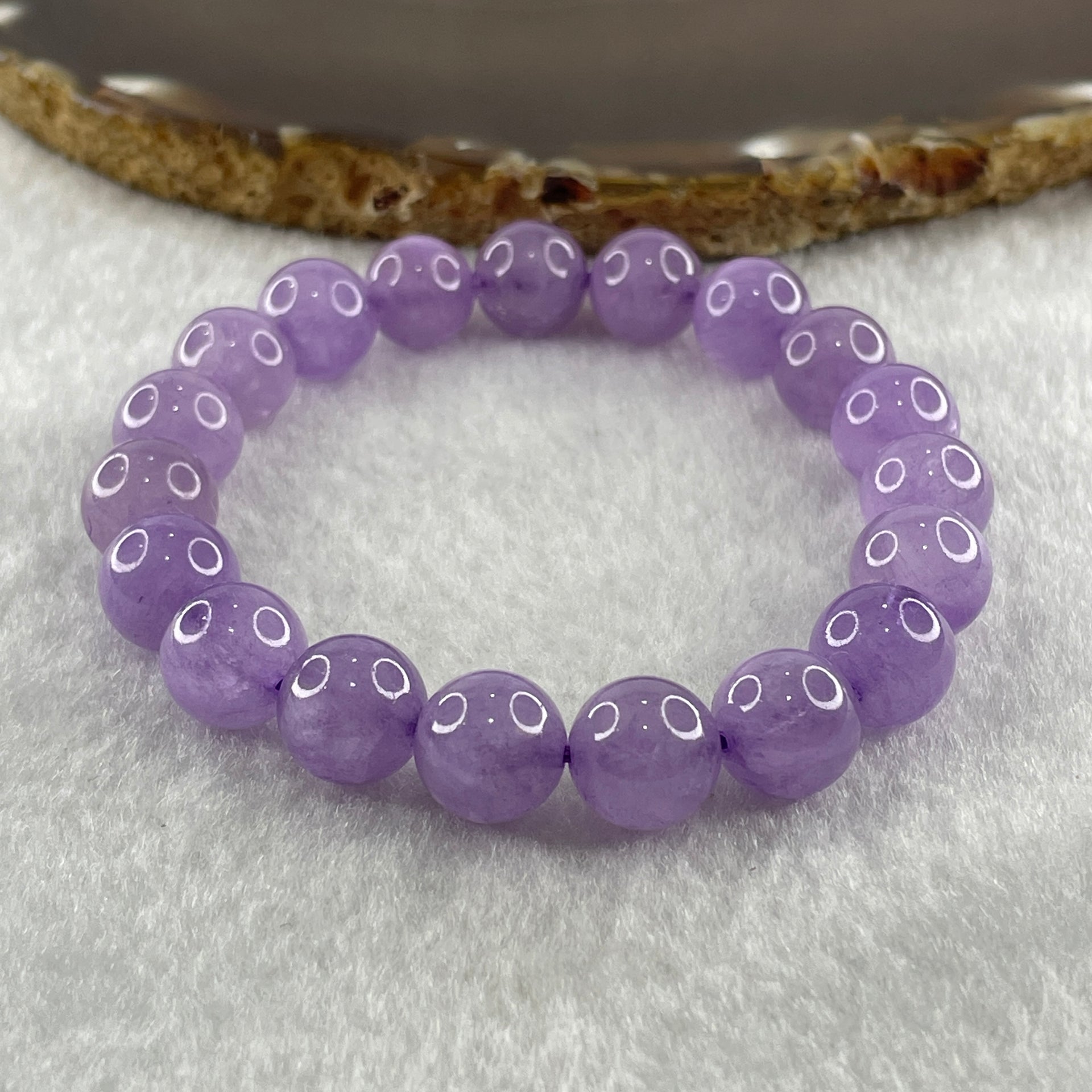 Natural Amethyst Quartz Beads Bracelet 26.65g 15.5cm 10.1mm 19 Beads - Huangs Jadeite and Jewelry Pte Ltd