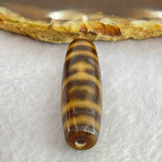 Natural Powerful Tibetan Old Oily Agate Double Nectar Vessel Dzi Bead Heavenly Master (Tian Zhu) 花蜜容器眼天珠 7.93g 38.3 by 11.6mm - Huangs Jadeite and Jewelry Pte Ltd