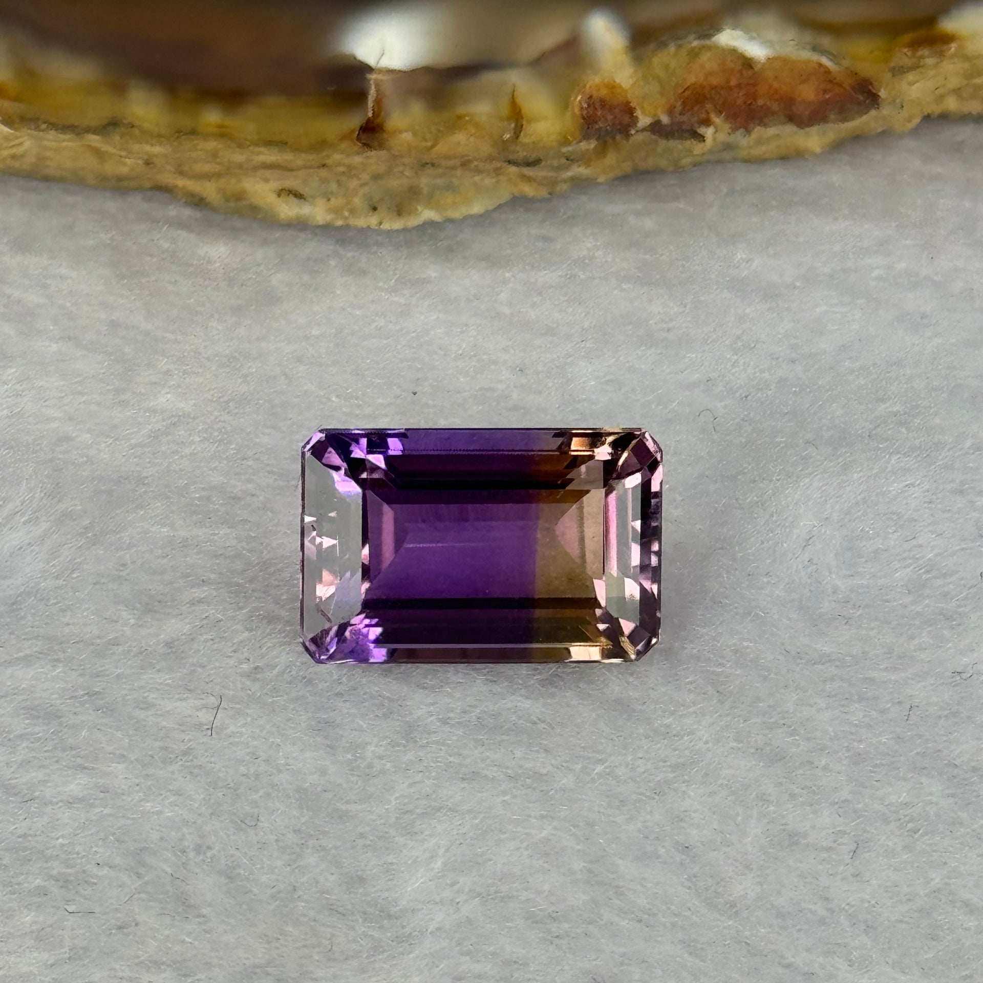 Natural Faceted Ametrine in Emerald Cut 7.71ct 14.4 by 9.4 by 7.4mm - Huangs Jadeite and Jewelry Pte Ltd