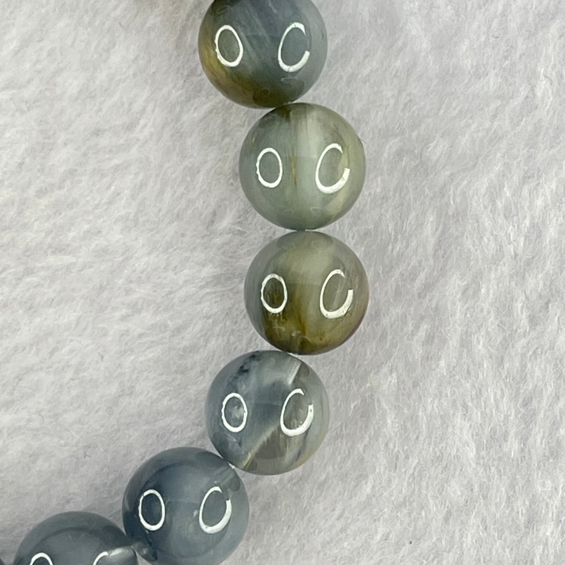 Good Grade Natural Blue Rutilated Quartz Bracelet 32.71g 17.5cm 11.0mm 19 Beads - Huangs Jadeite and Jewelry Pte Ltd
