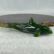 Natural Dark Green Serpentine Killer Whale Display 53.7g 106.0 by 43.0 by 34.0mm - Huangs Jadeite and Jewelry Pte Ltd