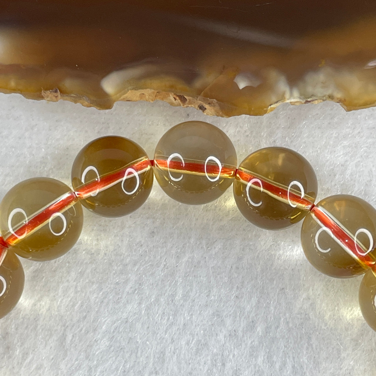 Certified Good Grade Natural Citrine Beads Bracelet 31.78g 16.5cm 10.8mm 19 Beads
