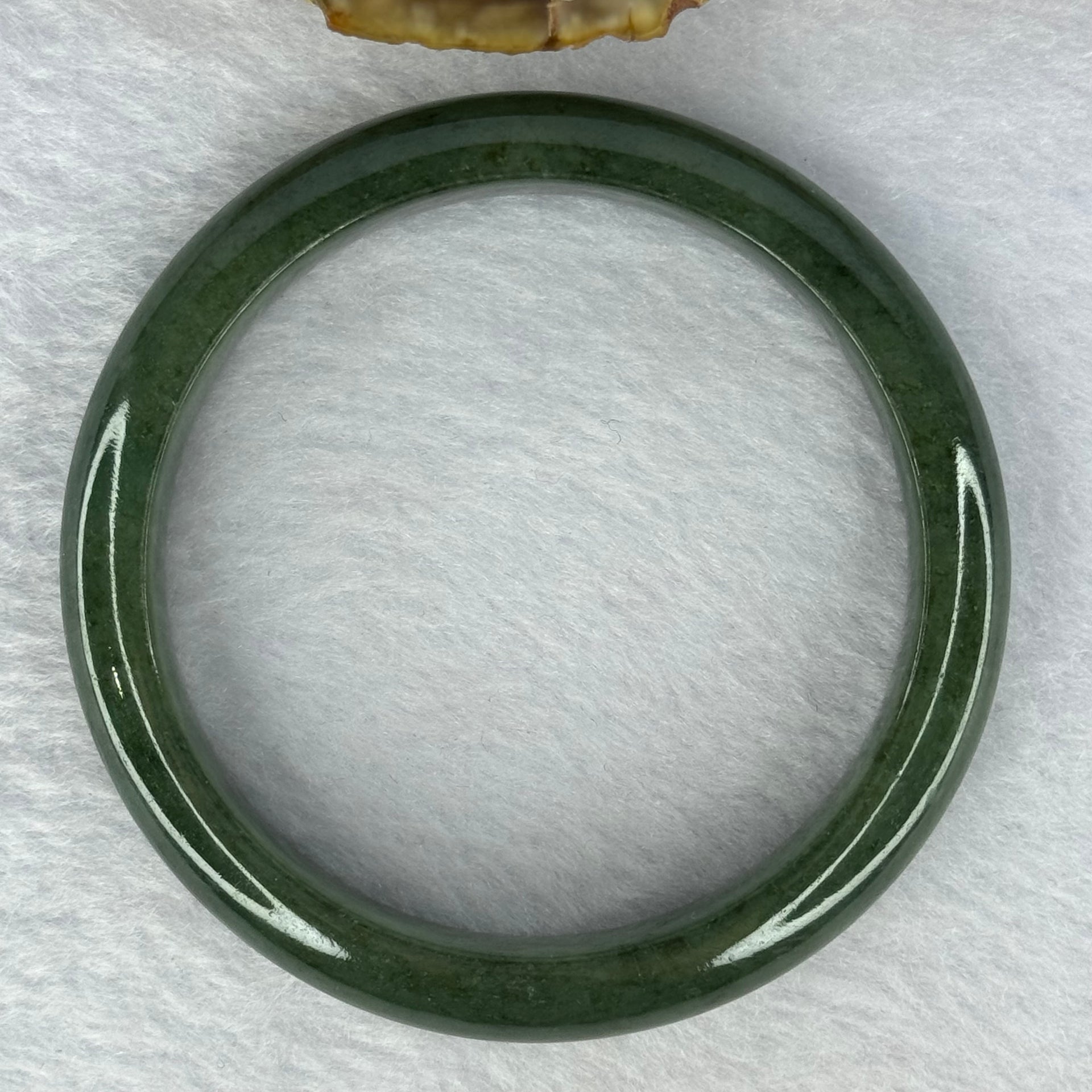 Type A Dark Full Green Jadeite Bangle Internal Diameter 56.1mm 46.59g 11.8 by 7.7mm (Very Slight Internal Line) - Huangs Jadeite and Jewelry Pte Ltd